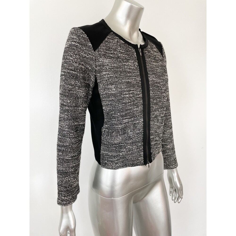 Eileen Fisher Jacket Womens 2P 4P Tweed Blazer PP Gray Black Minimalist - Picture 3 of 16